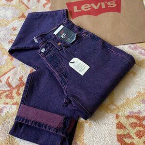 LEVI's : 501 '90s Women's Purple Colored Jeans (Size: 23x32) NWT